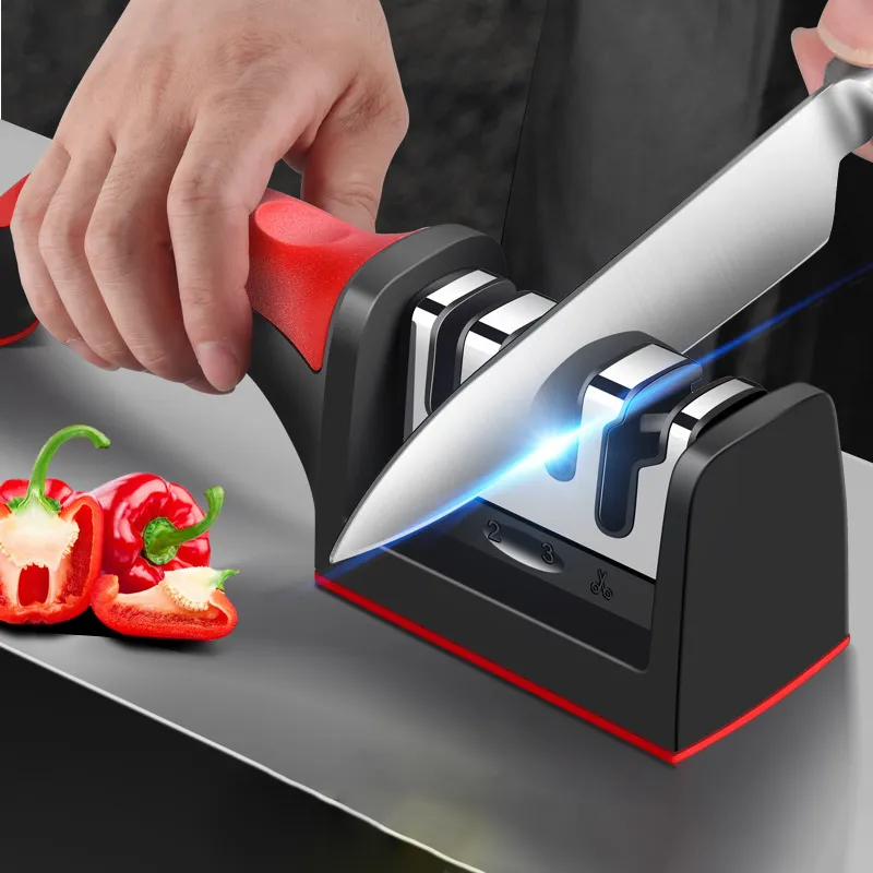 Healthy Kitchen Gadgets - Knife Sharpener Handheld Multi-function 3 Stages