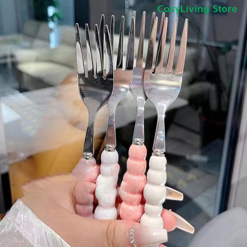 Healthy Kitchen Gadgets - Steak Stainless Steel Fork Pearl Handle