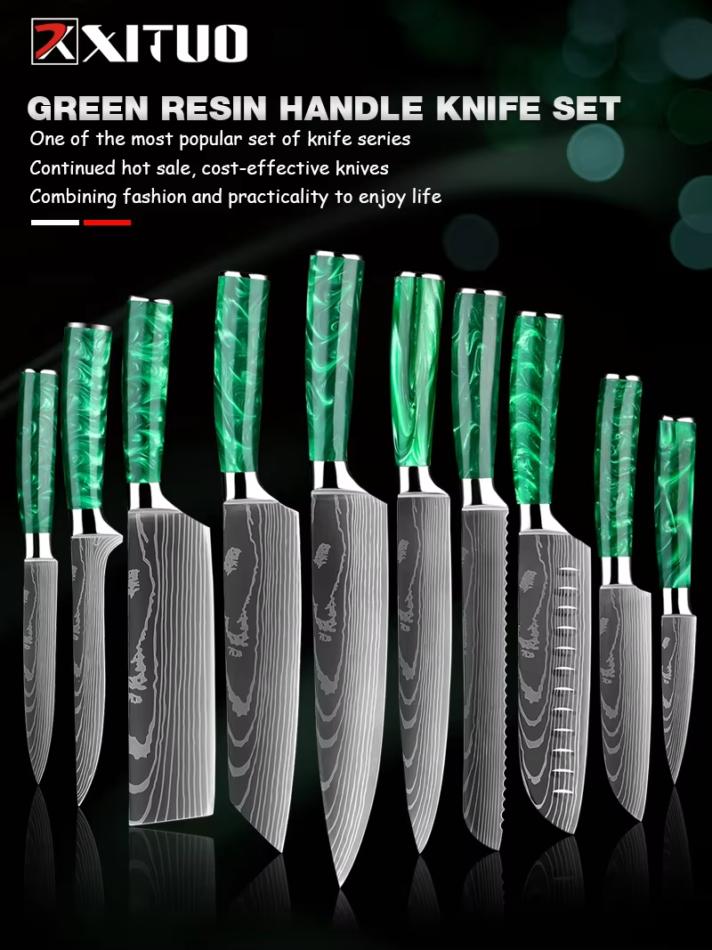 XITUO 1-10 PCS Kitchen Knives  - Kitchen Gadgets Green 评论和价格