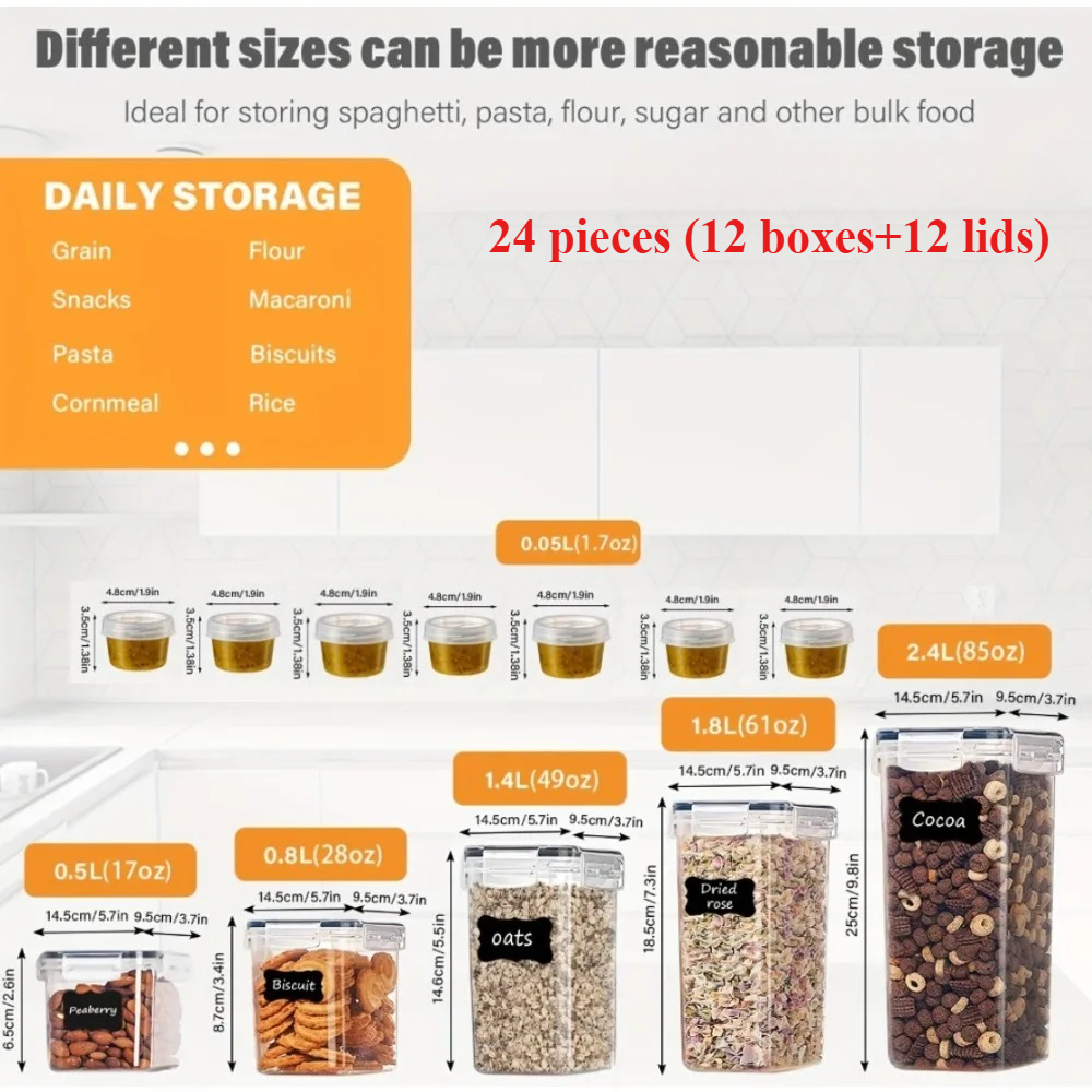 24Pcs Food Storage Containers  - Healthy Kitchen Gadgets 评论和价格