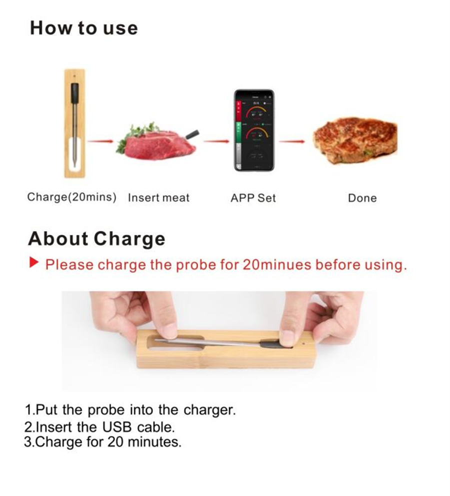 Newest Wireless Meat Food Ther - Kitchen Gadgets List 评论和价格
