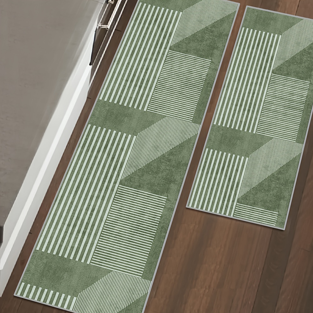 VIKAMA Striped Green Carpet Ki - Kitchen Gadgets Green 评论和价格
