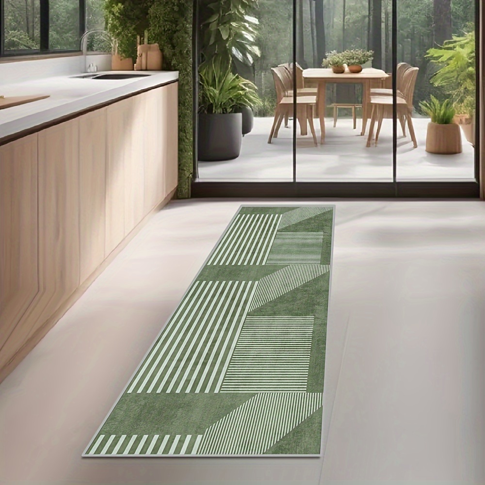 VIKAMA Striped Green Carpet Ki - Kitchen Gadgets Green 评论和价格