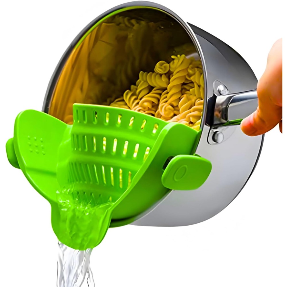 Clip On Strainer for Pots and  - Kitchen Gadgets Green 评论和价格